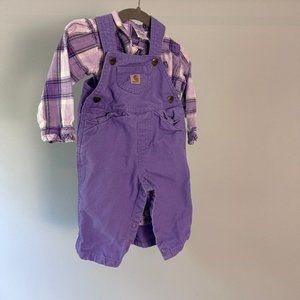 Girls 9M Carhartt 2 piece Overall Set